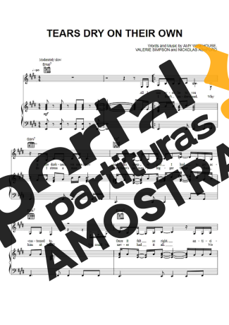Amy Winehouse Tears Dry On Their Own partitura para Piano