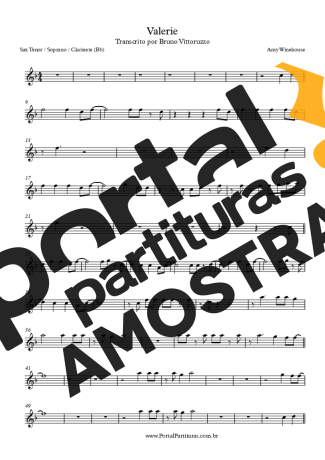 Amy Winehouse  partitura para Clarinete (Bb)