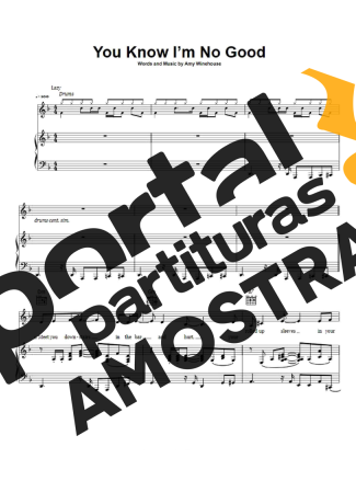 Amy Winehouse You Know Im No Good partitura para Piano