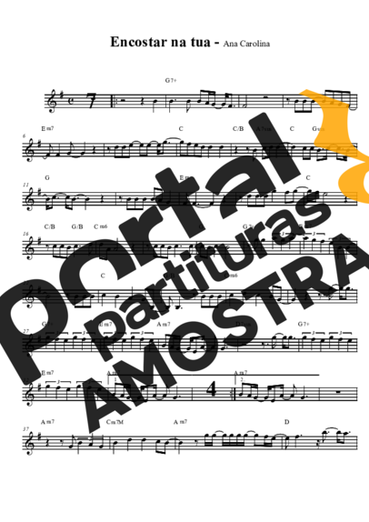Ana Carolina  partitura para Saxofone Tenor Soprano (Bb)