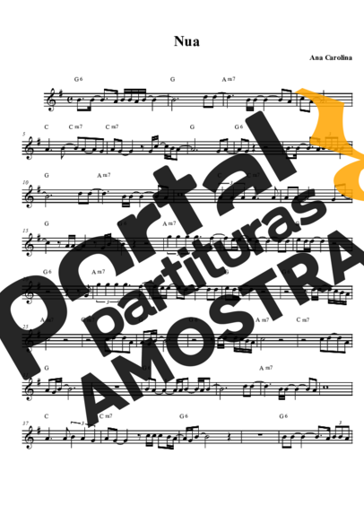 Ana Carolina  partitura para Saxofone Tenor Soprano (Bb)