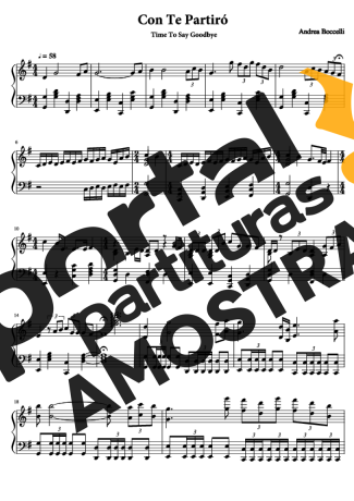 Andrea Bocelli Con Te Partiro partitura para Piano