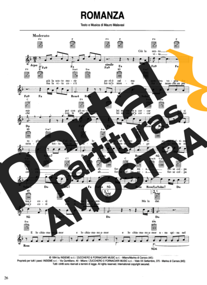 Andrea Bocelli Romanza partitura para Teclado