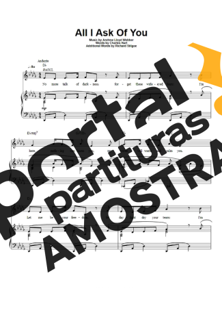 Andrew Lloyd Webber All I Ask Of You partitura para Piano
