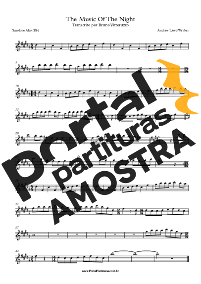 Andrew Lloyd Webber The Music Of The Night partitura para Saxofone Alto (Eb)