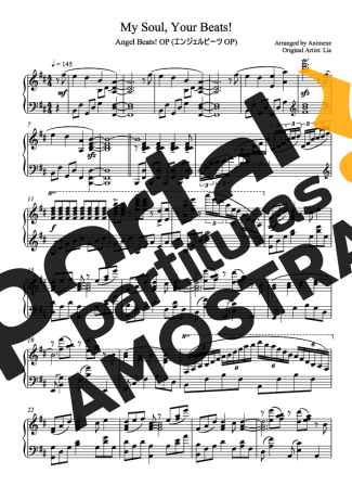 Angel Beats  partitura para Piano