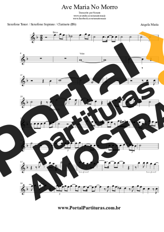 Angela Maria Ave Maria No Morro partitura para Clarinete (Bb)