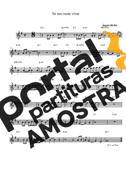 Angela Rô Rô  partitura para Saxofone Tenor Soprano (Bb)