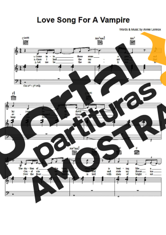 Annie Lennox Love Song For A Vampire partitura para Piano