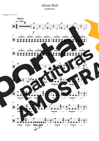 Annihilator Alison Hell partitura para Bateria