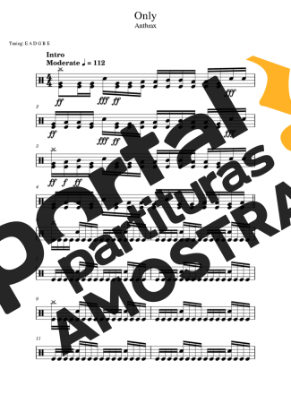Anthrax Only partitura para Bateria