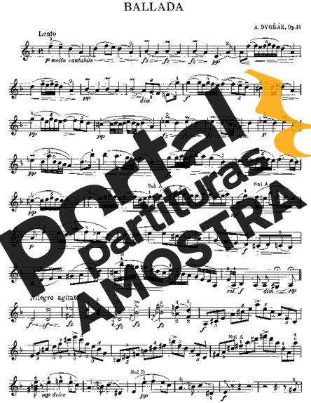 Antonín Dvořák  partitura para Violino