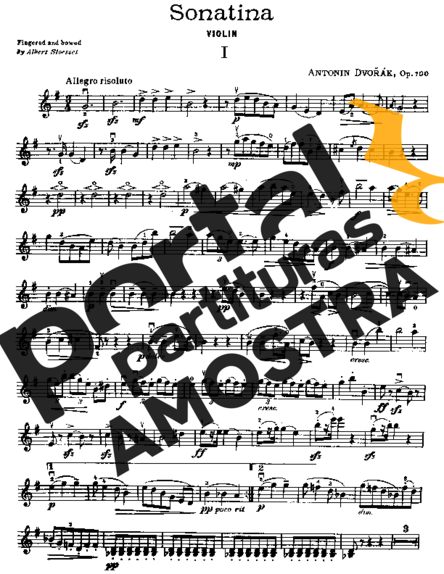 Antonín Dvořák  partitura para Violino