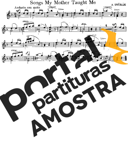 Antonín Dvořák Songs My Mother Taught Me partitura para Violino