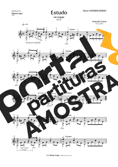 Antonio Cano  partitura para Violão