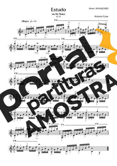 Antonio Cano  partitura para Violão