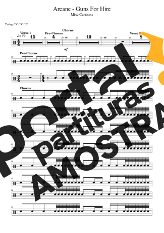 Arcane Guns For Hire partitura para Bateria