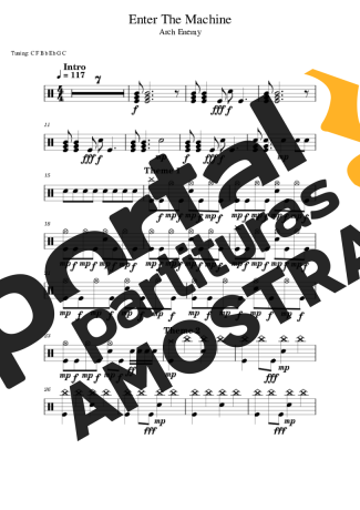 Arch Enemy Enter The Machine partitura para Bateria