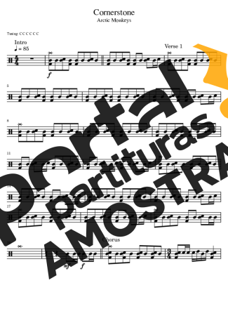 Arctic Monkeys Cornerstone partitura para Bateria