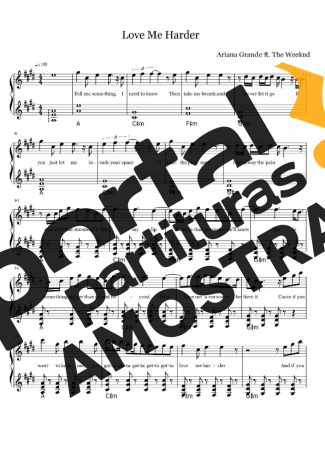 Ariana Grande Love Me Harder partitura para Piano