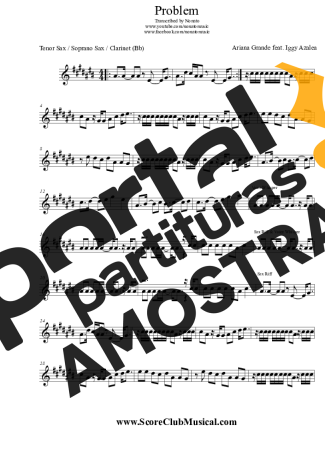 Ariana Grande Problem (feat. Iggy Azalea) partitura para Clarinete (Bb)