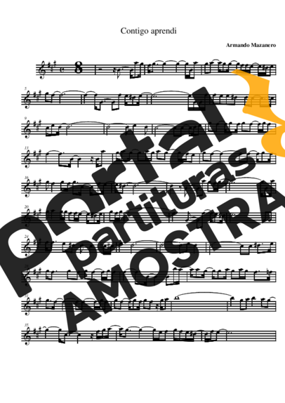 Armando Manzanero Contigo Aprendi partitura para Saxofone Alto (Eb)