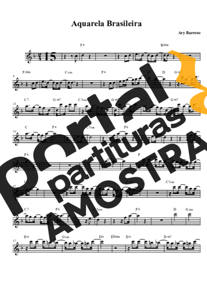 Ary Barroso Aquarela Brasileira partitura para Saxofone Tenor Soprano (Bb)