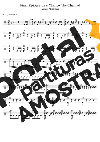 Asking Alexandria Final Episode Lets Change The Channel partitura para Bateria