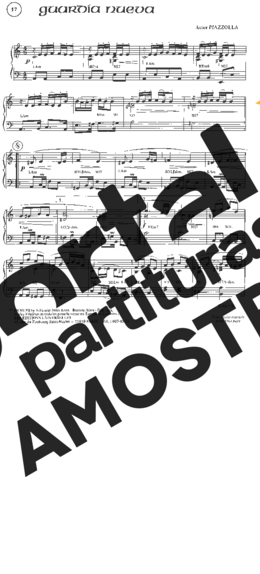 Astor Piazzolla  partitura para Piano