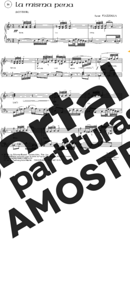 Astor Piazzolla La Misma Pena partitura para Piano