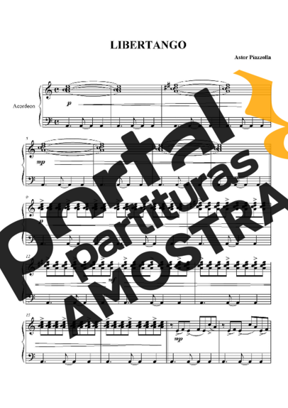 Astor Piazzolla Libertango partitura para Acordeon