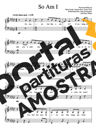 Ava Max So Am I partitura para Piano