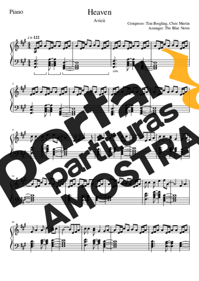 Avicii  partitura para Piano