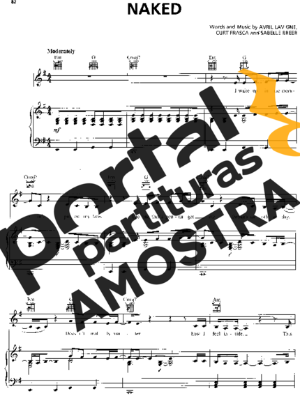 Avril Lavigne Naked partitura para Piano