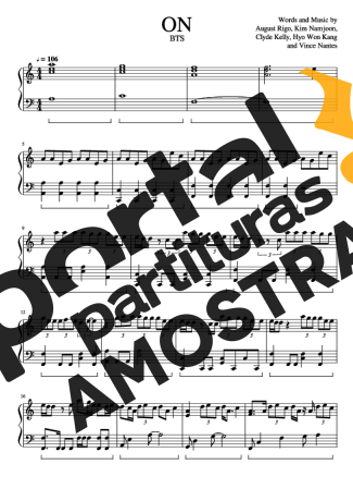 BTS ON partitura para Piano