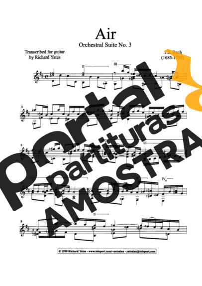 Bach Air On The G String partitura para Violão