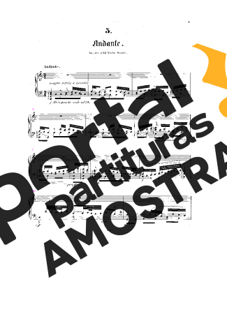 Bach Andante BWV 1003 partitura para Piano