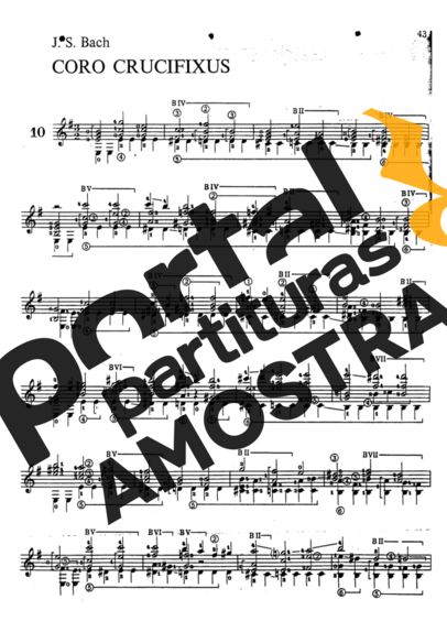 Bach Coro Crucifixus partitura para Violão