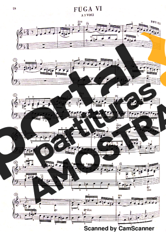 Bach Fuga Dm partitura para Piano