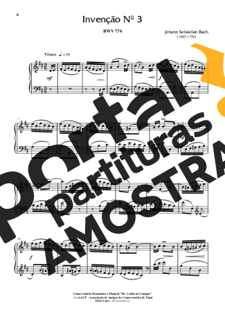 Bach  partitura para Piano