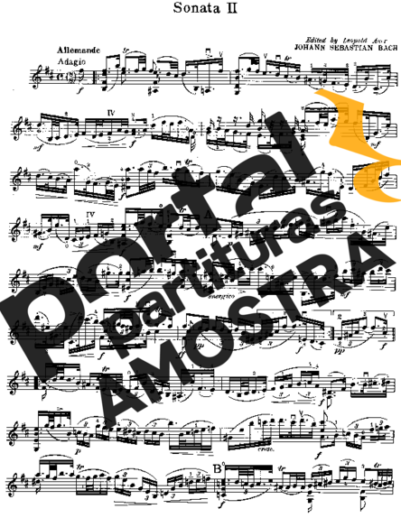 Bach Partita No. 1 in B minor BWV1002 partitura para Violino