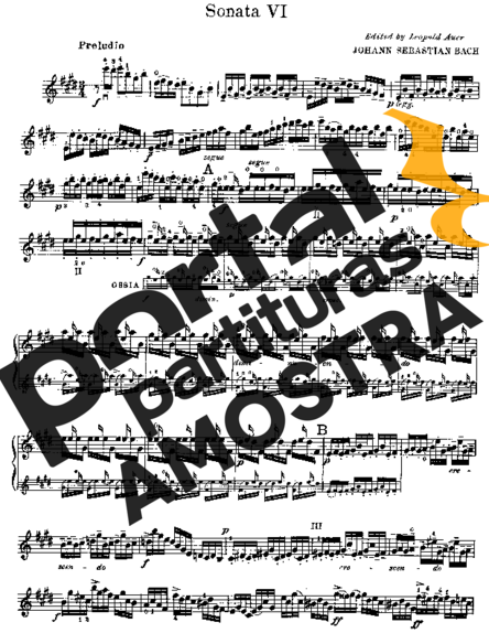 Bach  partitura para Violino