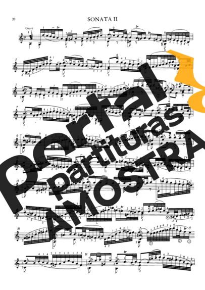 Bach Sonata II partitura para Violão