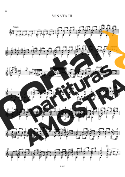Bach Sonata III partitura para Violão