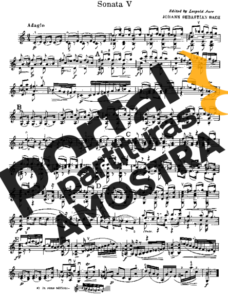 Bach Sonata No. 3 in C major BWV1005 partitura para Violino