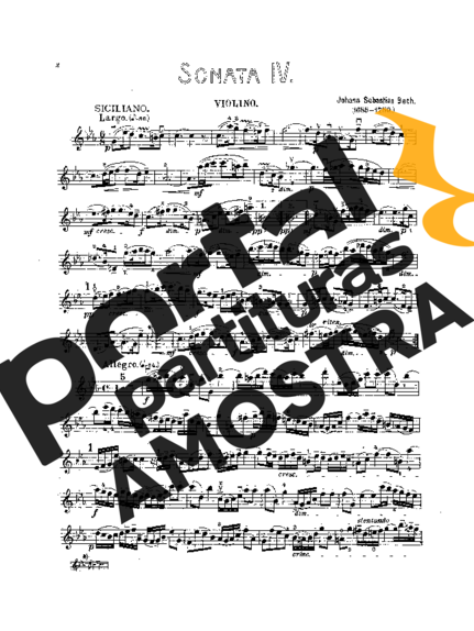 Bach  partitura para Violino