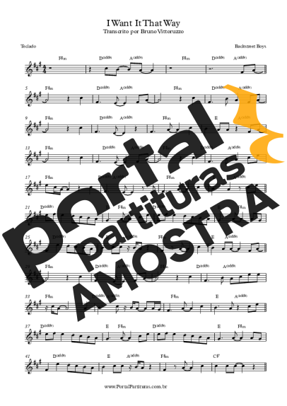 Backstreet Boys  partitura para Teclado