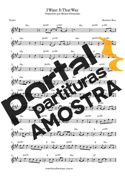 Backstreet Boys  partitura para Teclado