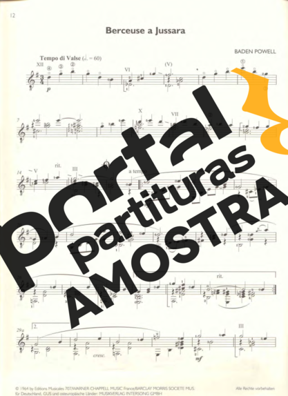 Baden Powell  partitura para Violão
