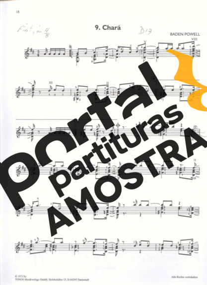 Baden Powell Chará partitura para Violão